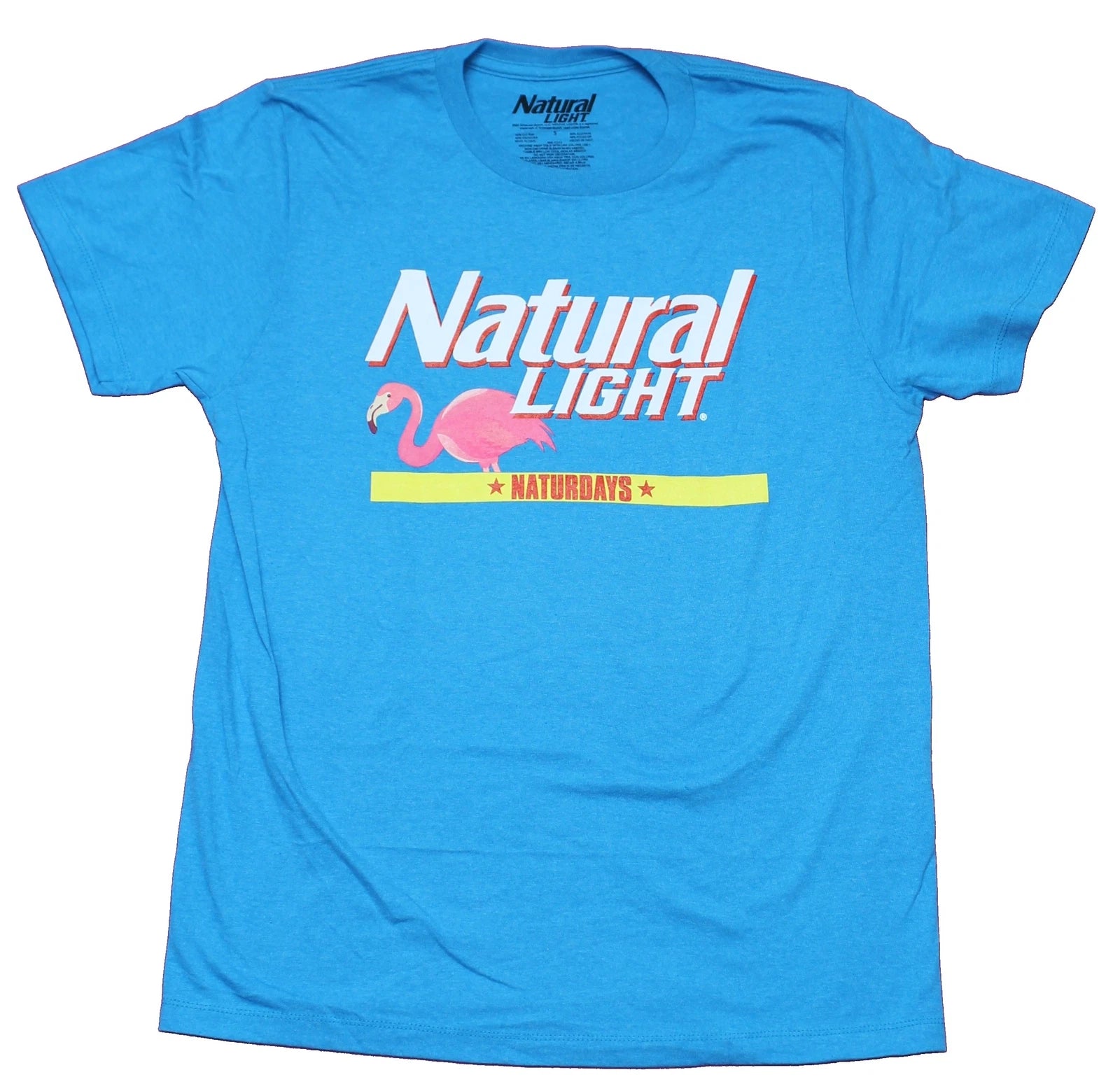 Natural Light Adult New T-Shirt - Naturdays Flamingo Logo Pic
