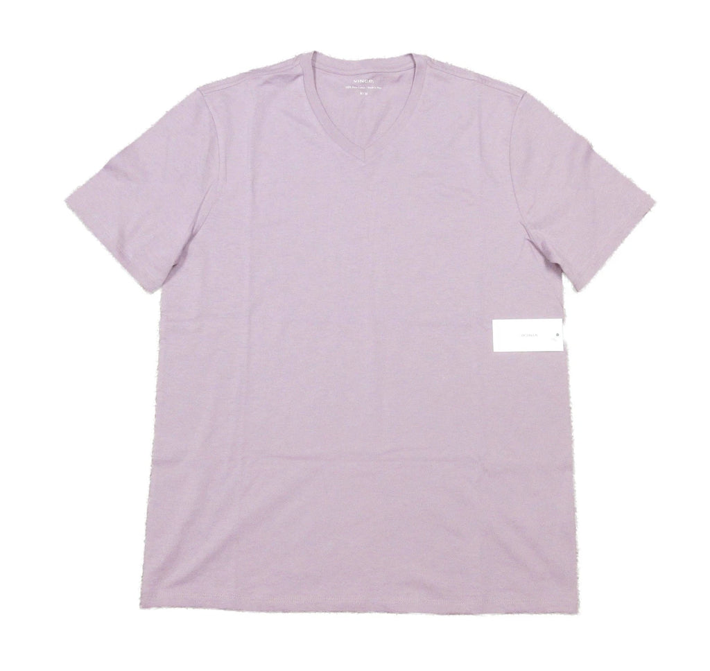 Vince Men's Vine Light Purple Pima Cotton V-Neck Short Sleeve T-Shirt