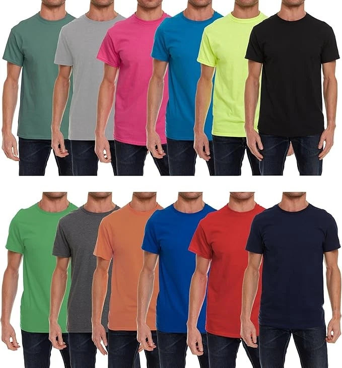 BILLIONHATS 12 Pack Mens Cotton Short Sleeve Lightweight T-Shirts(SMALL)