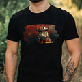 Mens Owl as Firefighter Motif Cotton T-Shirt Size XS to 5XL
