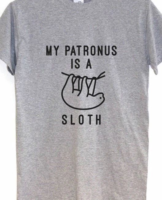 My Patronus is a Sloth Funny T shirt tee animal lazy procrastinate