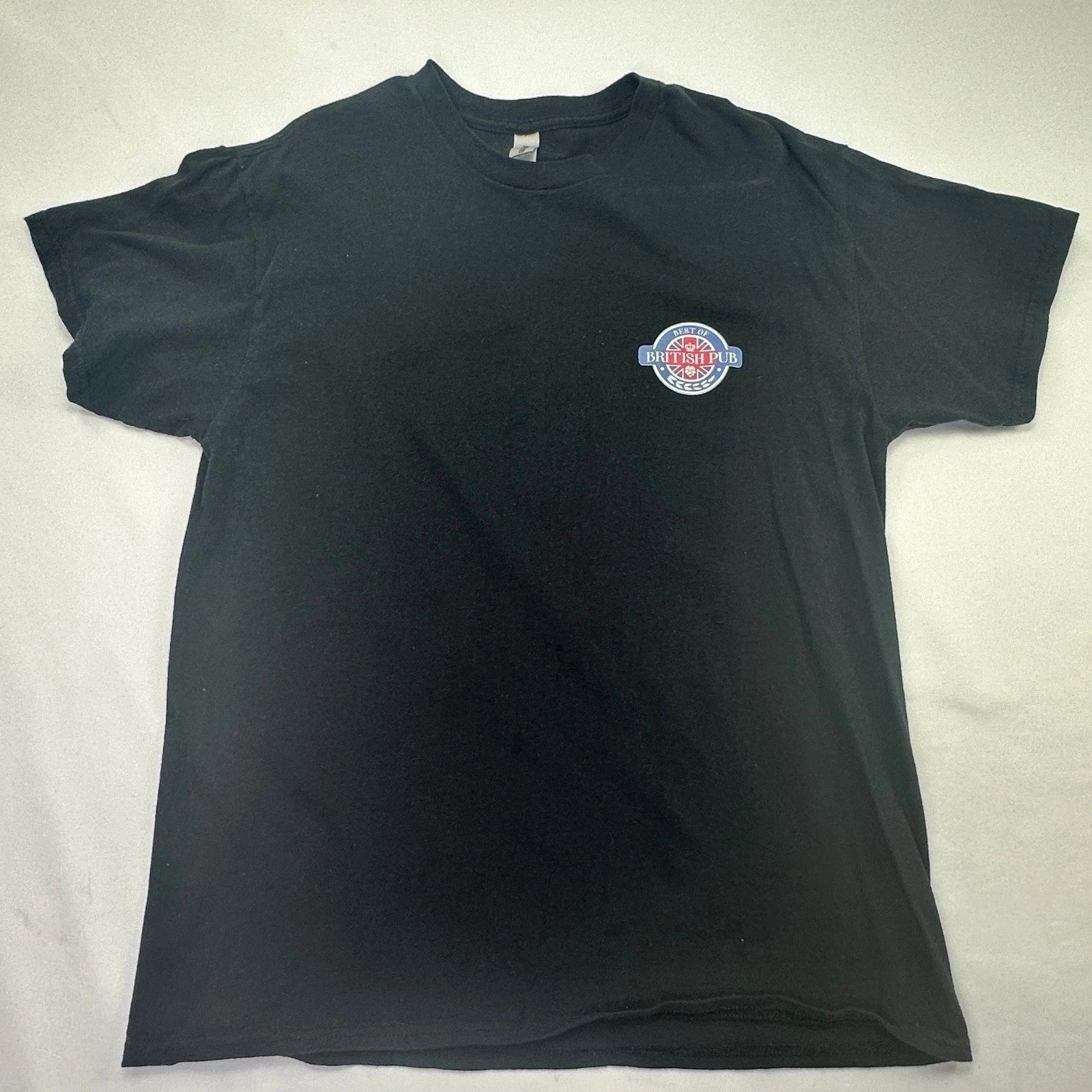 Best of British Pub Union Jack Graphic Gildan Tee Unisex Black Tavern British