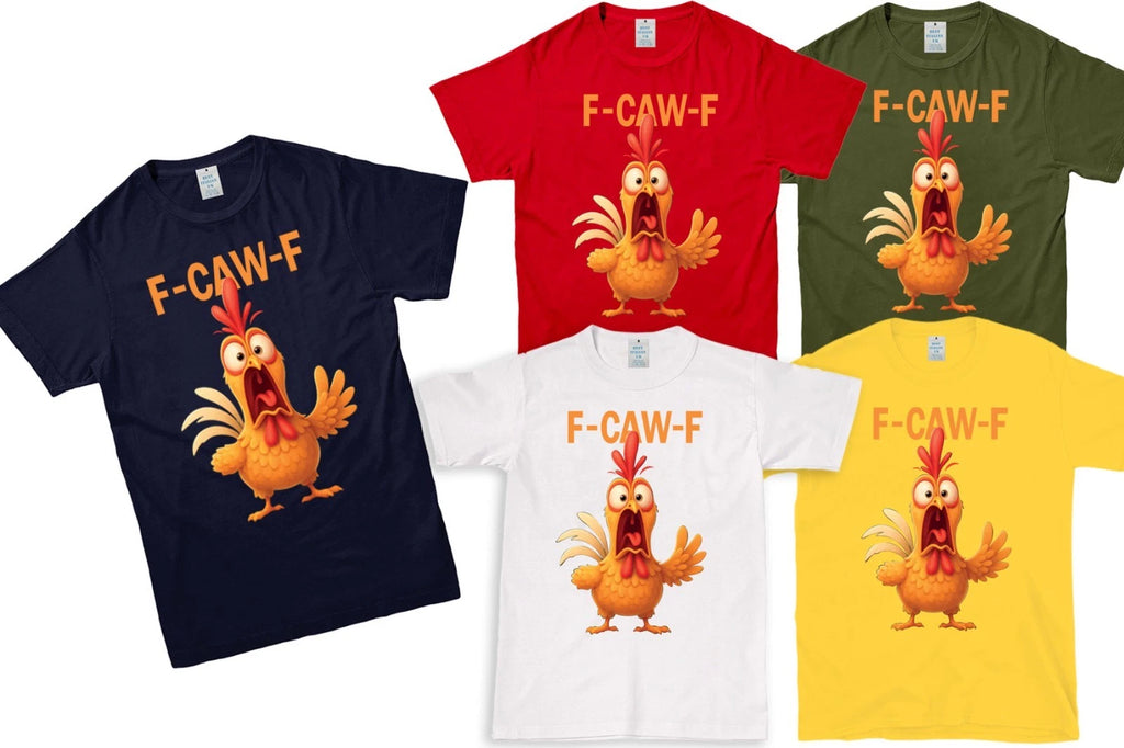 F-CAW-F Chicken Funny Rooster Graphic Tee, Unisex T-Shirt for Animal Lovers