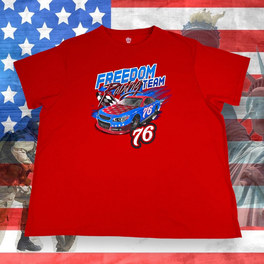 Patriotic USA Freedom Racing 76 MEN'S 3XL Graphic T-Shirt Tee America July 4th