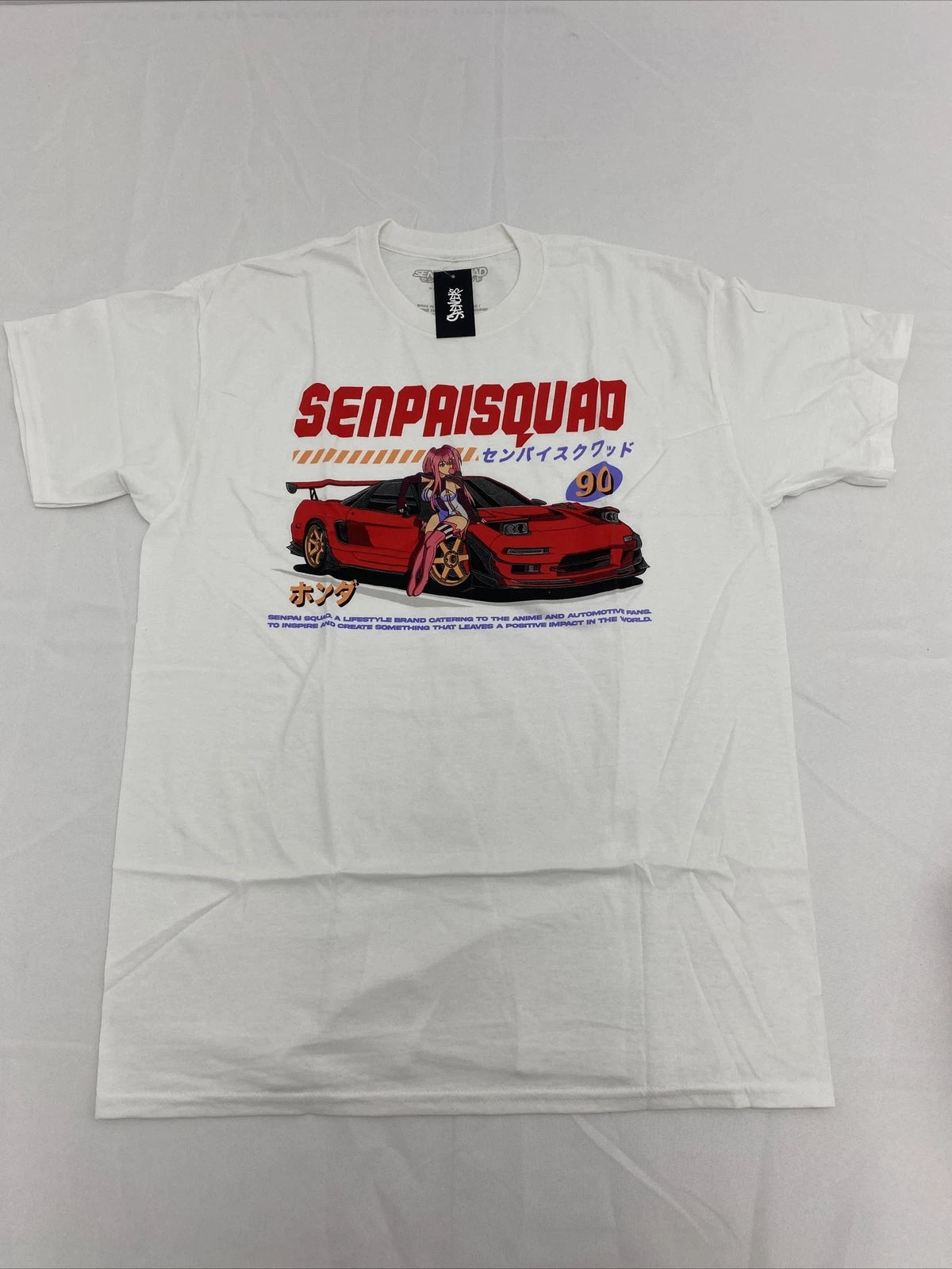 Senpai Squad White 90 Anime T-Shirt Size Large New Sp￼encer