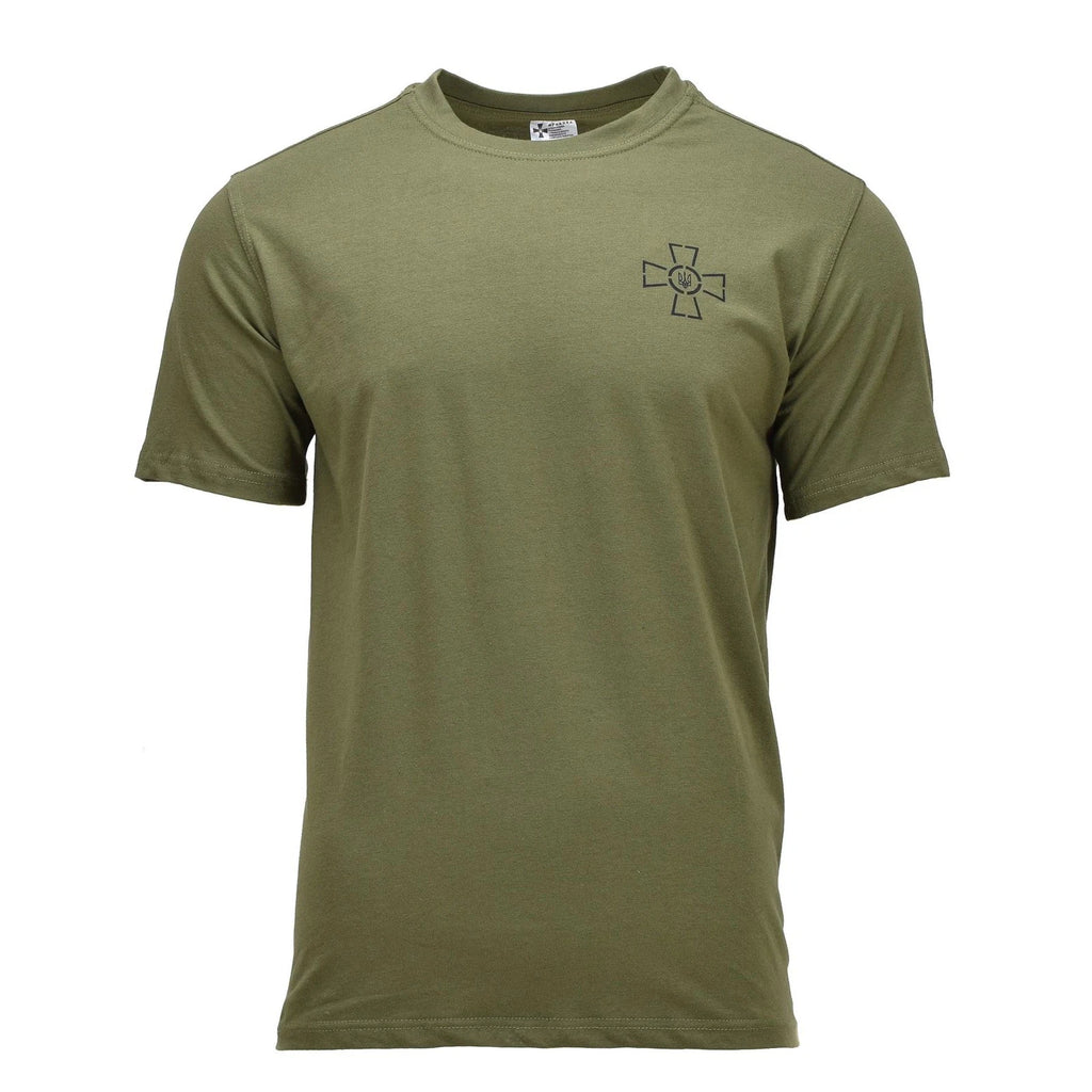 Original Ukrainian Military T-Shirt Armed Forces Emblem Tryzub Short Sleeve