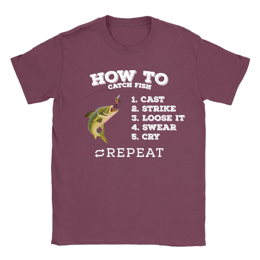 How To Catch Fish Mens T-Shirt Fishing Funny Joke Gift For Dad