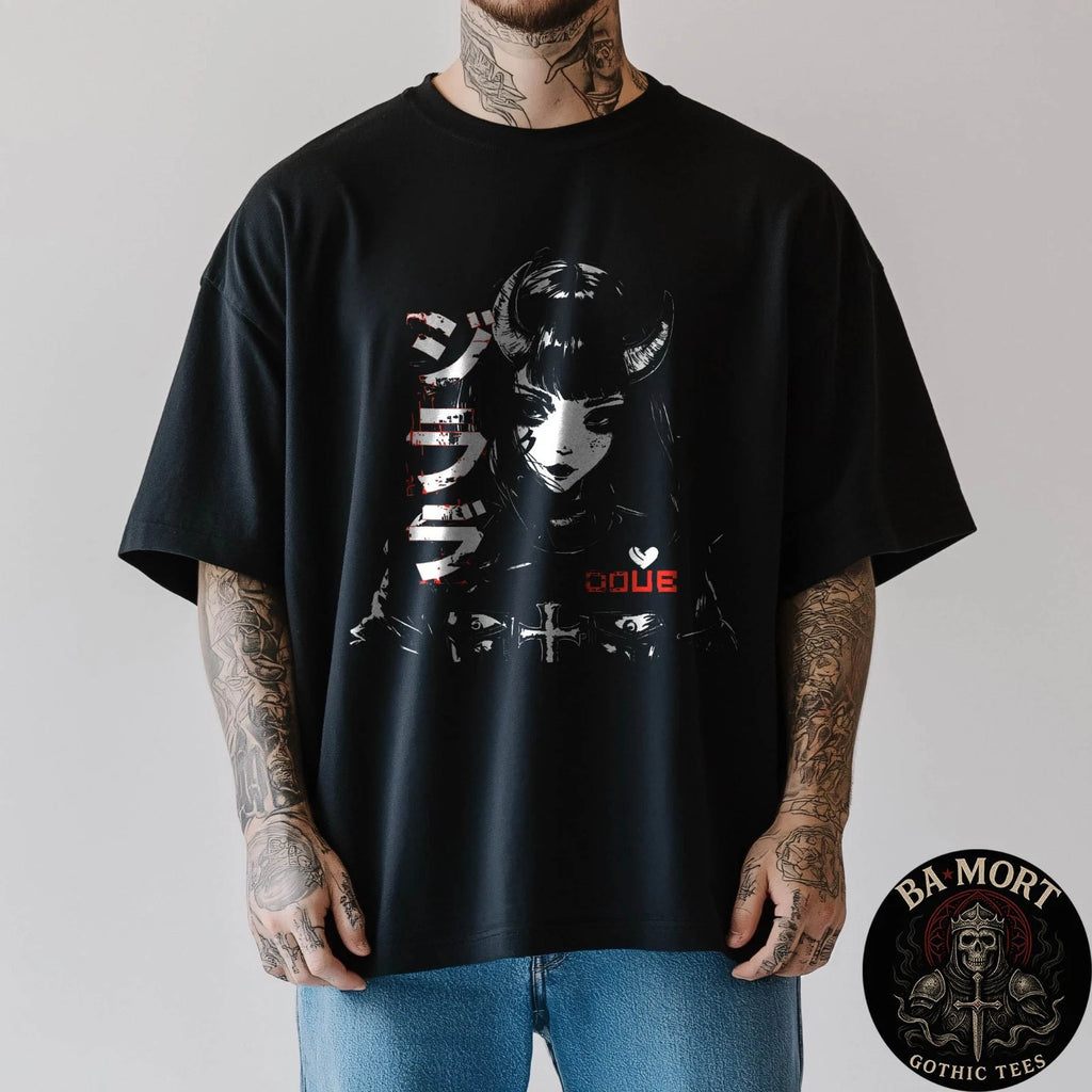 Anime Goth Grunge Demon Girl Waifu Horror Alt Aesthetic Tee T-Shirt