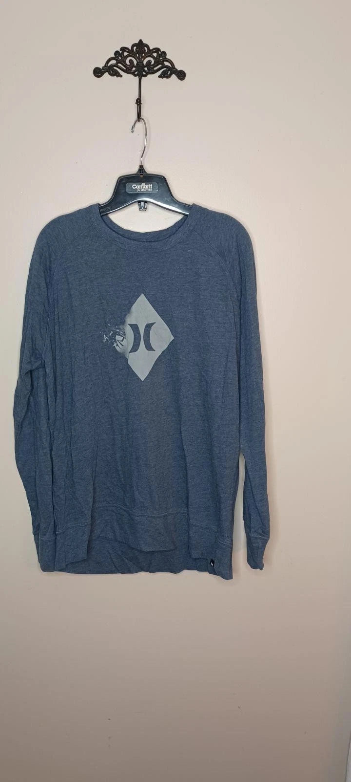 Hurley Gray long sleeve men's shirt L Y2K