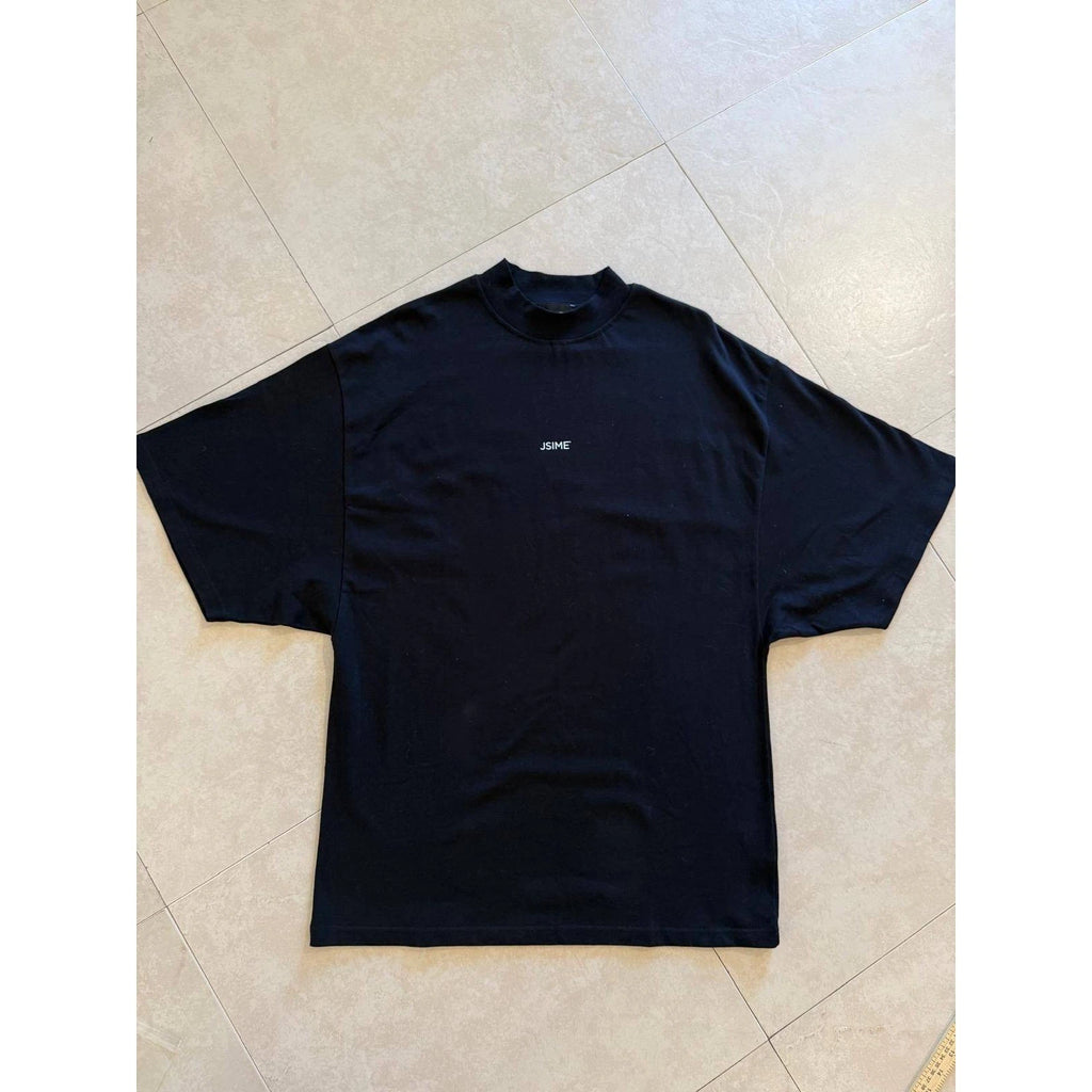 JSIME Exclusive Collectors Series Black Cotton Mock Neck Oversized T-Shirt Small