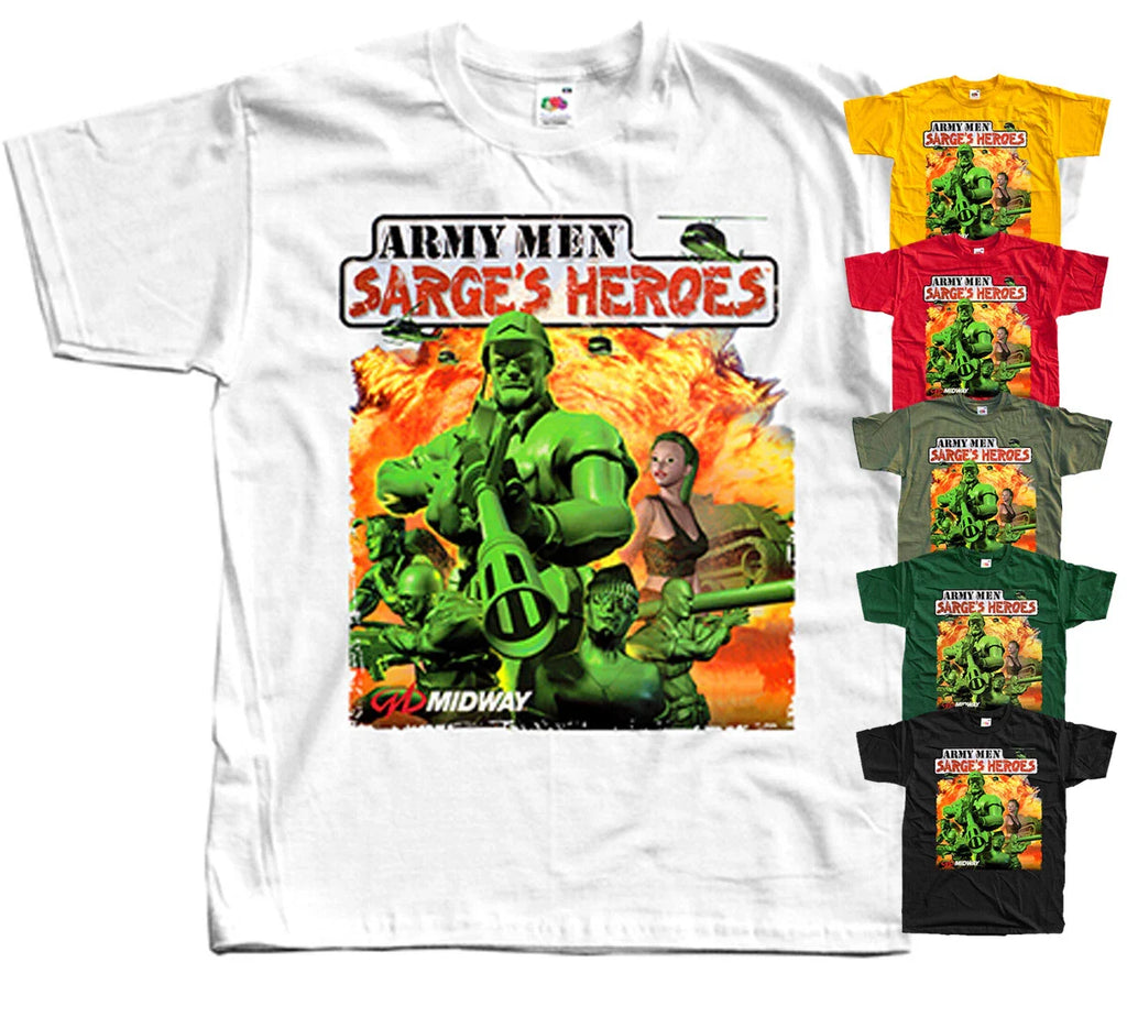 Army Men Sarge's Heroes,COMPUTER GAME, T-Shirt (OLIVE,BLACK) All sizes S-5XL.