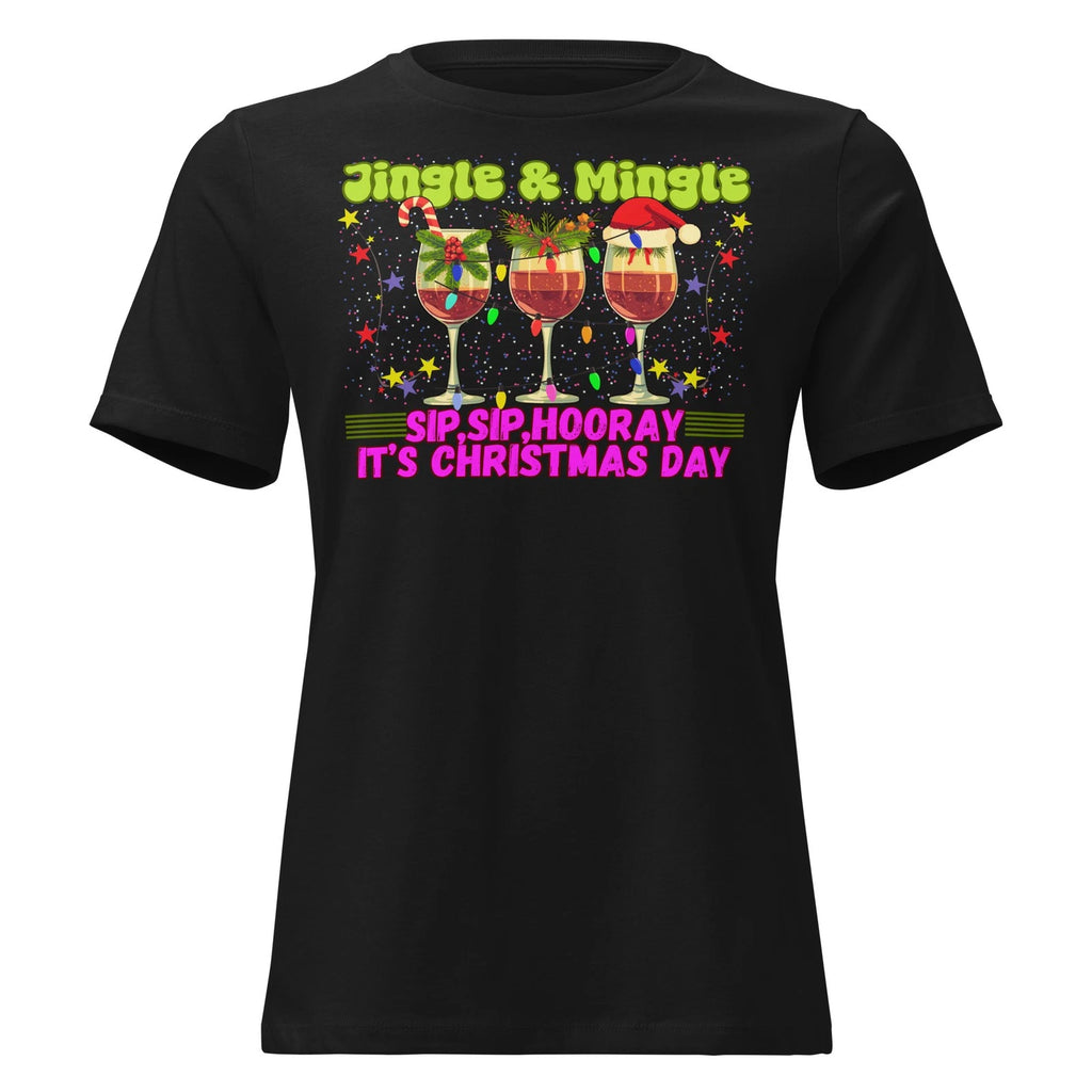 Women's Relaxed T-Shirt/Christmas Wine T-Shirt