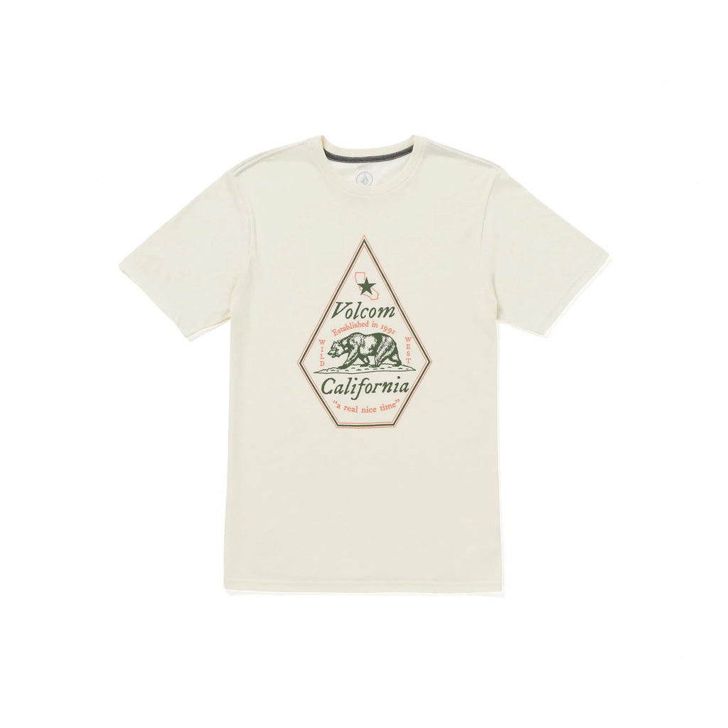 Volcom Men's Calinice Time California State Tee, Off White Heather, Medium