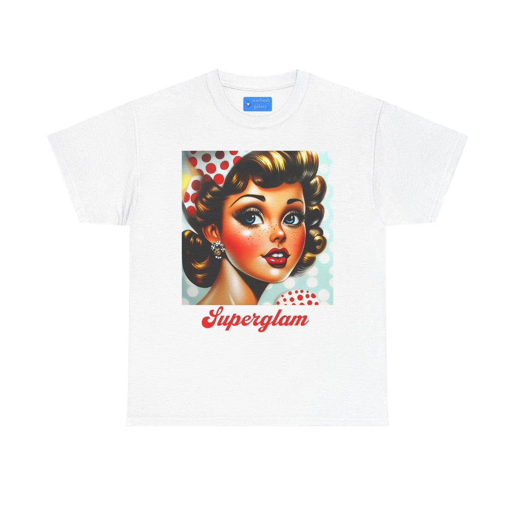 Superglam Vintage Graphic T Shirt, Gift for Her, Pop Art Style Retro