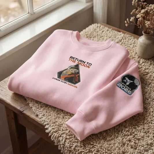 Artemis II 2026 Embroidered Sweatshirt | Return to the Moon Lunar Flyby Mission