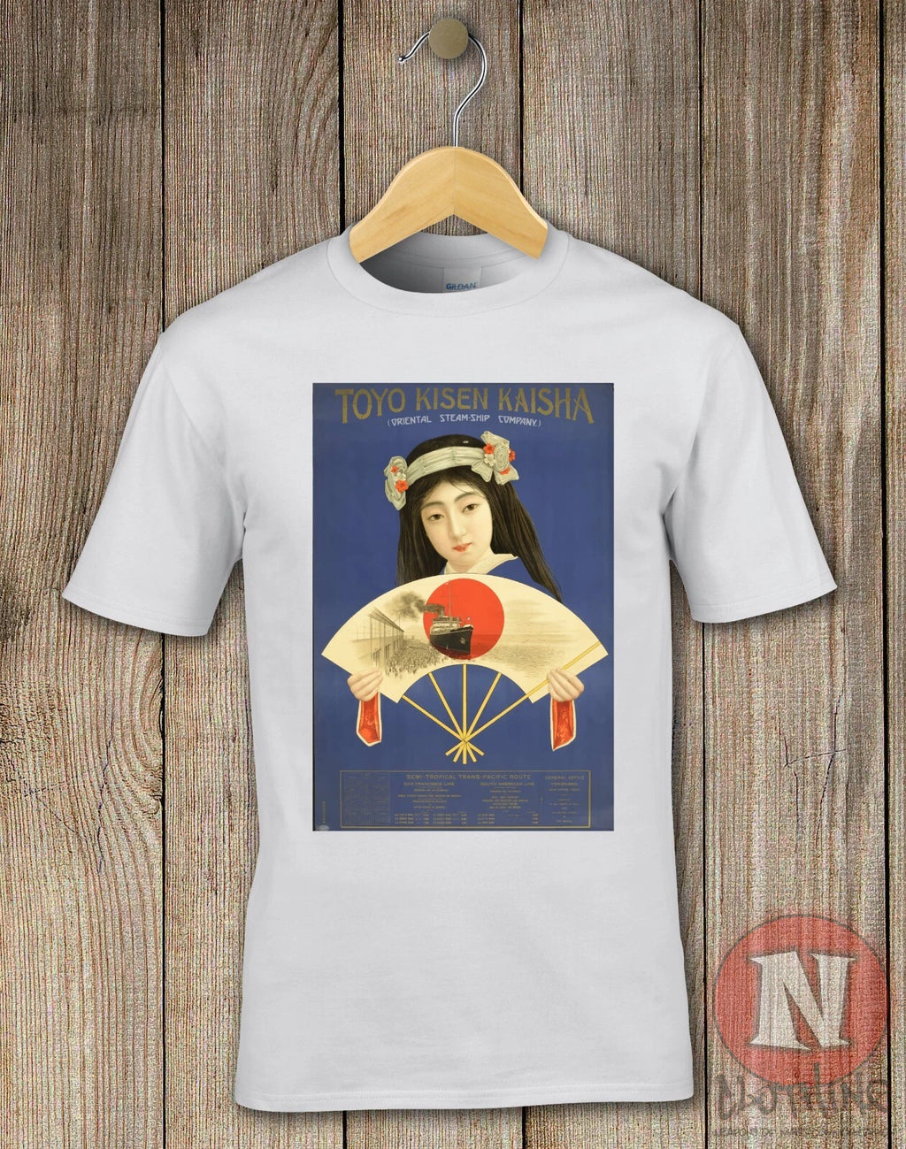 Japan tourist poster t-shirt Aesthetic Japanese Steamship 1930's art