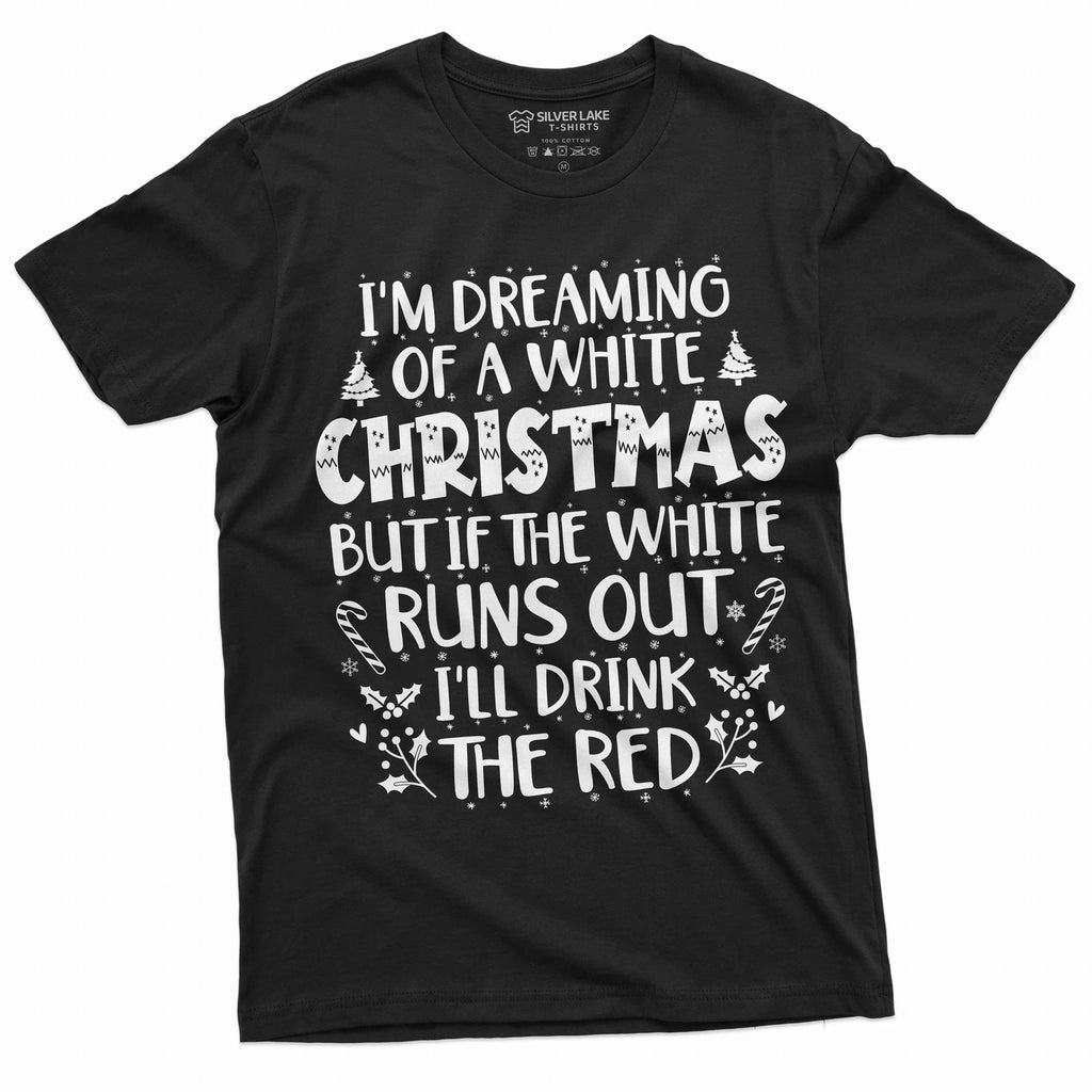 Funny Christmas Party drinking white red wine tee shirt White Christmas shirt