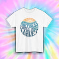 Happiness Comes In Waves Shirt Retro Positive Beach Ocean Summer Vibes S-5XL