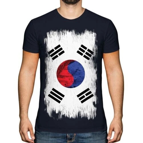 SOUTH KOREA GRUNGE FLAG MENS T-SHIRT TOP HANGUK KOREAN NAM-JOS?N SHIRT FOOTBALL