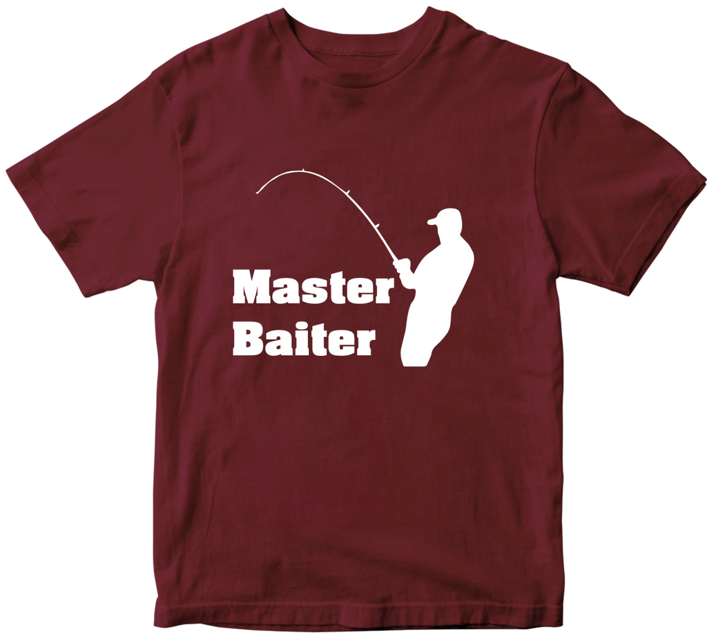 Master Baiter T-shirt Fishing Top Carp Slogan Funny Joke Novelty Fun Gifts