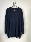 Yamamoto Japanese Designer Long T-shirt, Houndstooth Jacquard, Black, Size 3, U