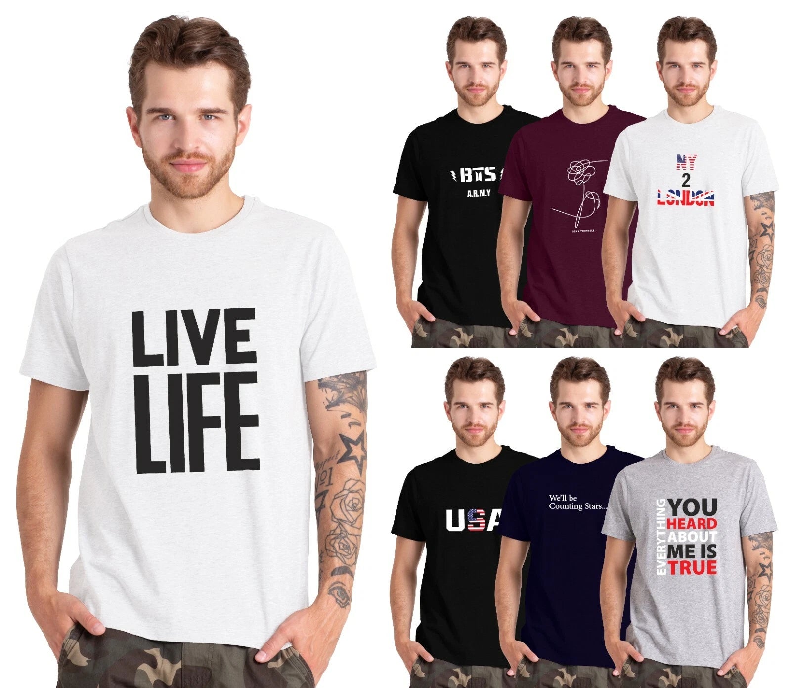 Men's T-Shirt Athletic Logo Swoosh Printed Active Short Sleeve Tee