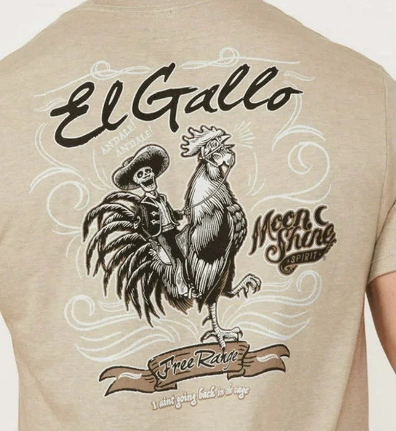 Moonshine Spirit Men's El Gallo Mariachi Short Sleeve Graphic T-Shirt Tan Size L