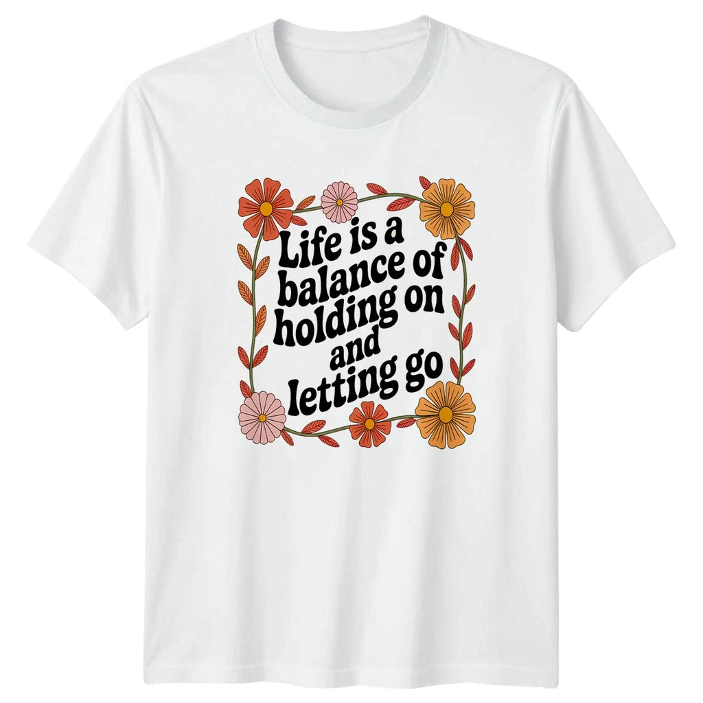 Life Is A Balance Of Womens T-Shirt Mindfulness Boho Mental Health Gift For Her