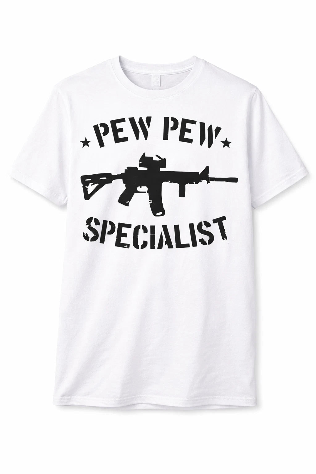 Funny Pew Pew Graphic T Shirt Trendy Boutique Style Tee Mens Gifts White