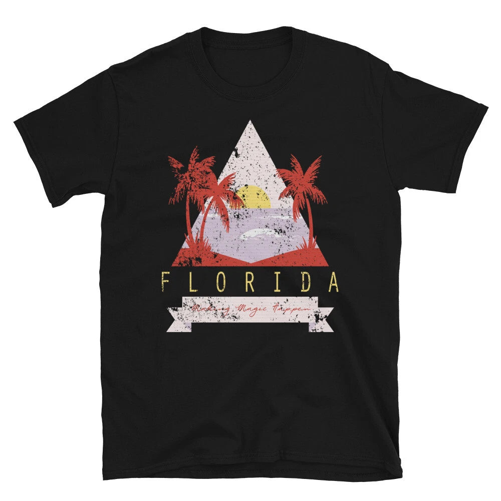 Vintage Miami Florida Palms Classic Trendy Design Casual T-Shirt