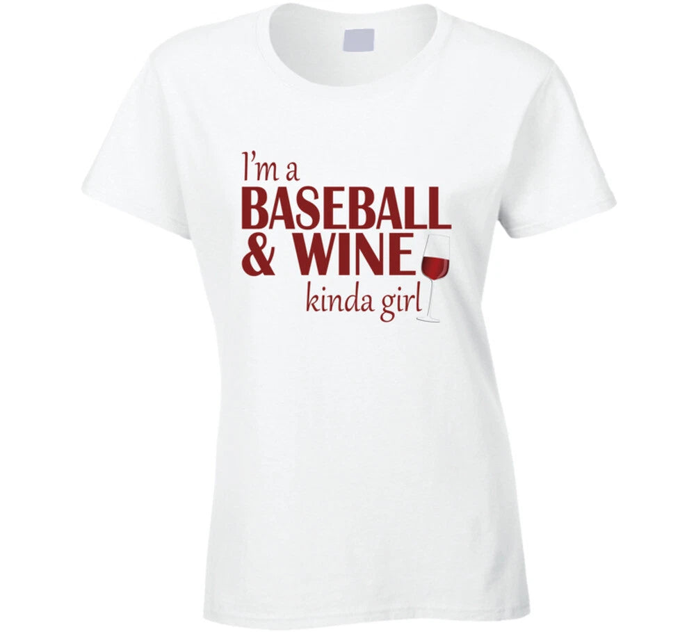 Baseball and Wine Kind Girl T Shirt fixed