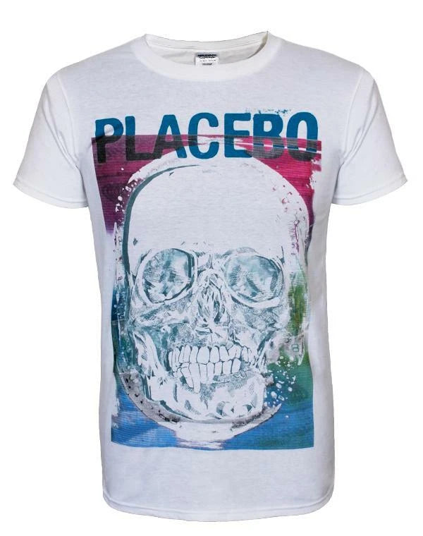 PLACEBO - Skull - NEW Offical White T-Shirt - SALE ON XL £9.95