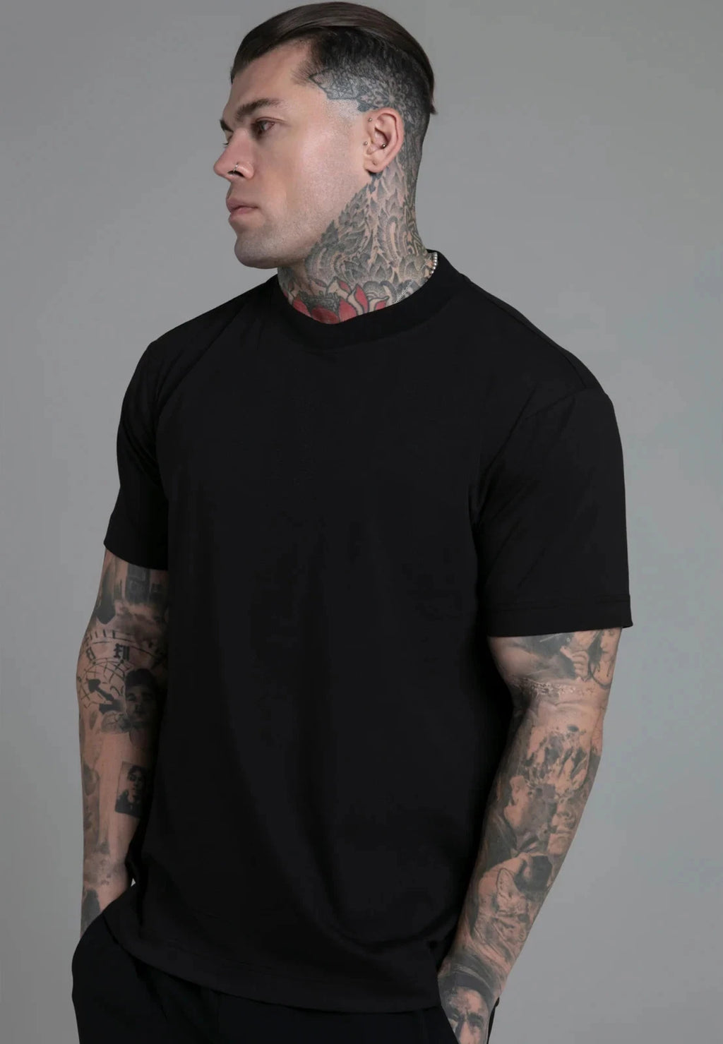 SikSilk Mens Black Pack of 2 T-Shirts Small