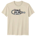 Cute Peek A Boo Zipper Cat T-Shirt Kitten  Birthday Gift For Him And Her