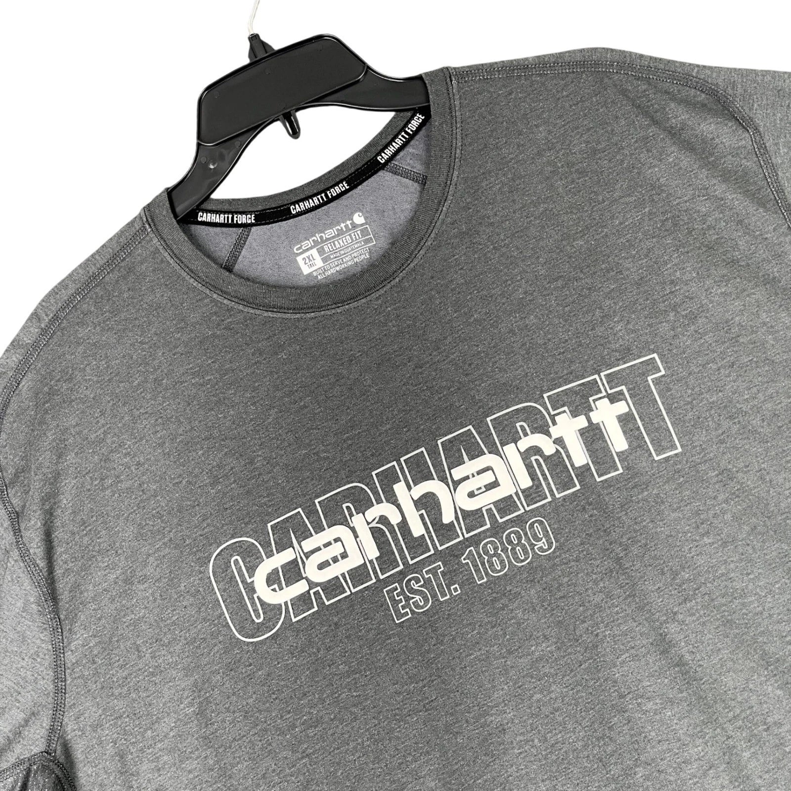 Carhartt T-Shirt Graphic Logo Force Relaxed Fit Workwear Mens 2XL Tall