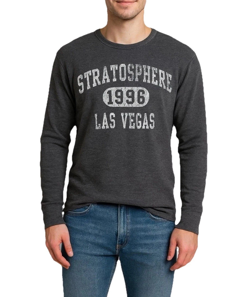 Stratospher Las Vegas Thermal Waffle Knit Shirt Lens Médium Gray Base Layer Y2K