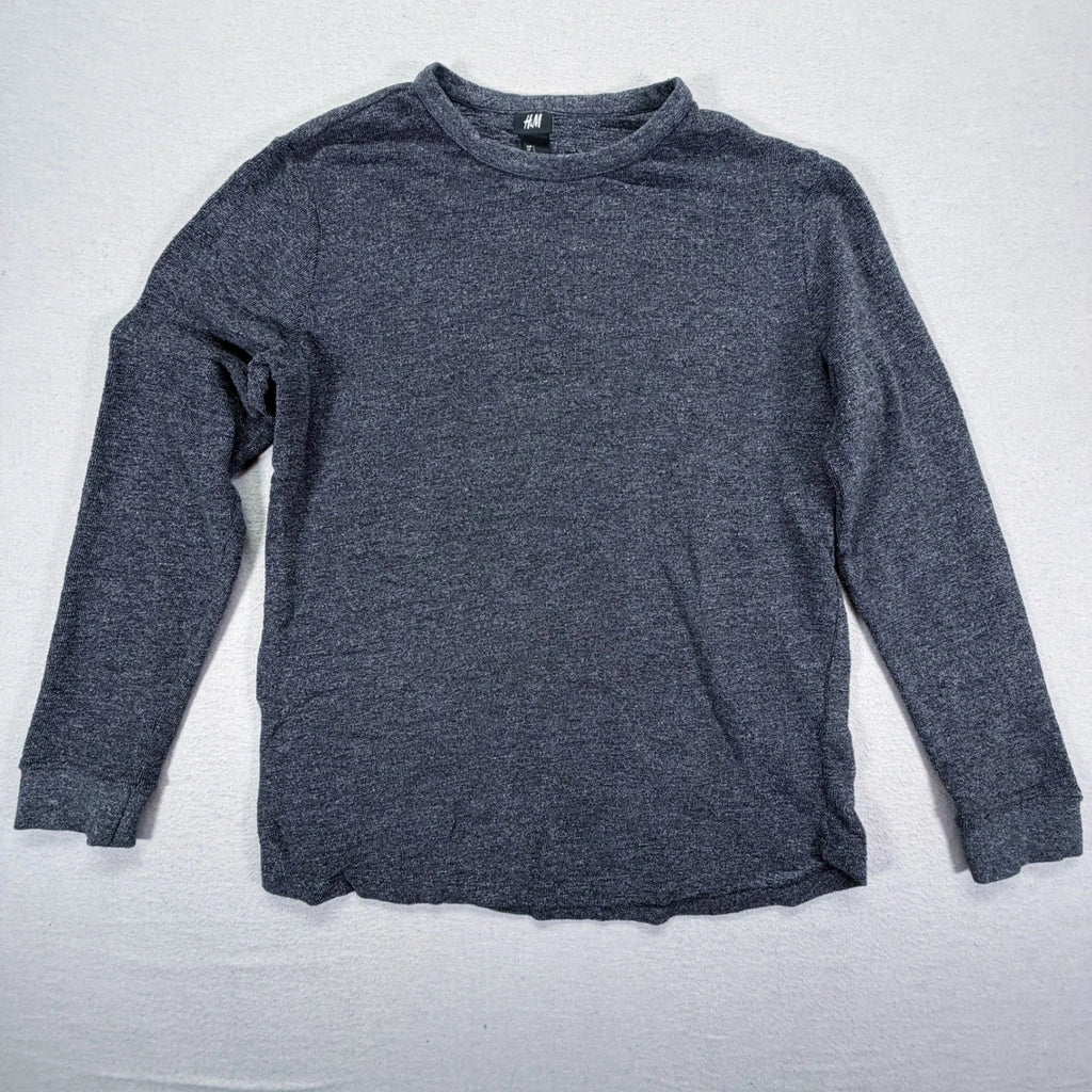 H&M Long Sleeve Shirt Mens Large Gray Lightweight Crewneck Knit