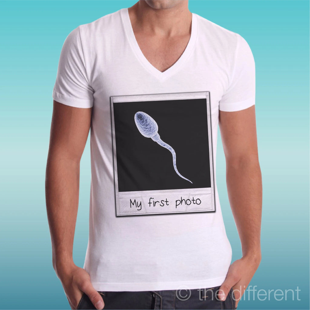 T-shirt Man V Neck " My First Photo " Prima Photo Gift Idea Road To Happiness