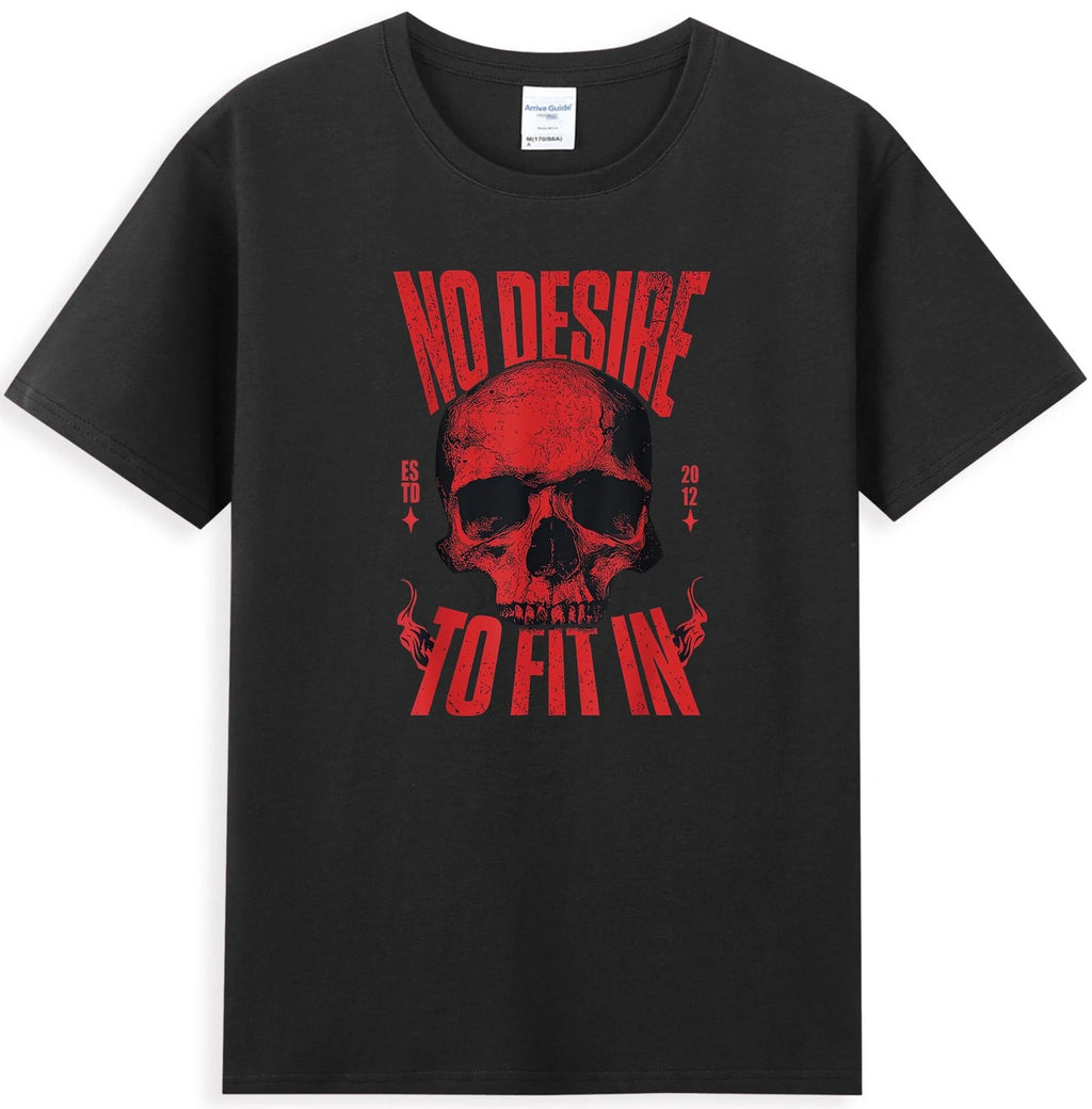 No Desire To Fit In Estd 2012 Horror Skull Graphic Men's T-Shirt