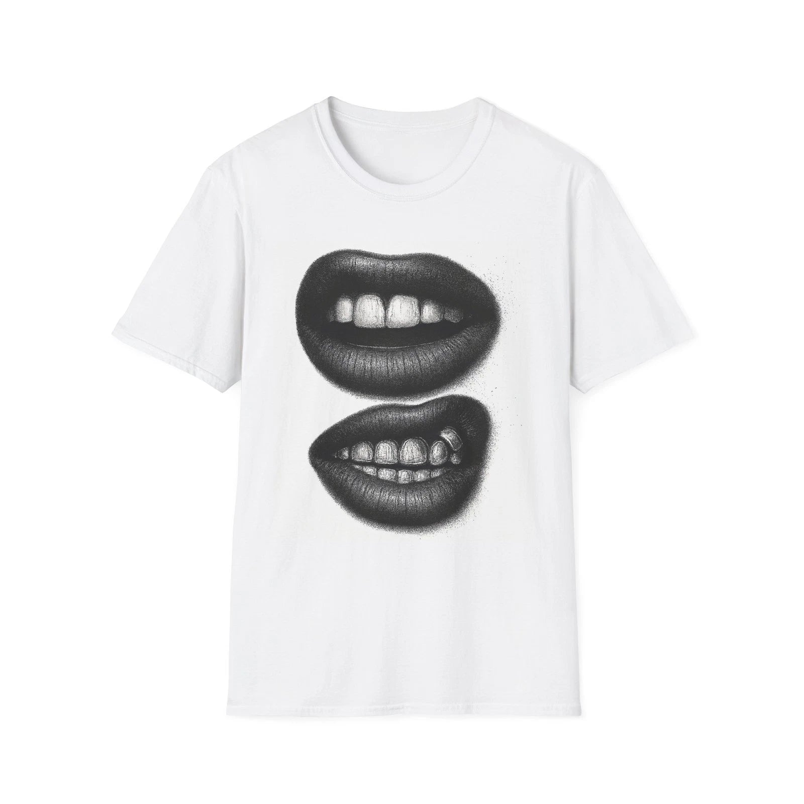Black Lips Graphic Tee, Trendy Unisex Softstyle T-Shirt, Casual Wear, Unique