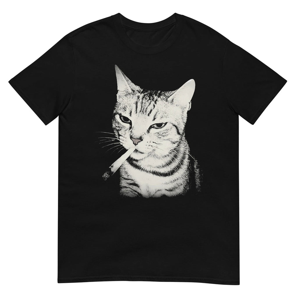 Smoking Cat Cigarette Kitten Funny Meme Stupid Brainrot T-Shirt