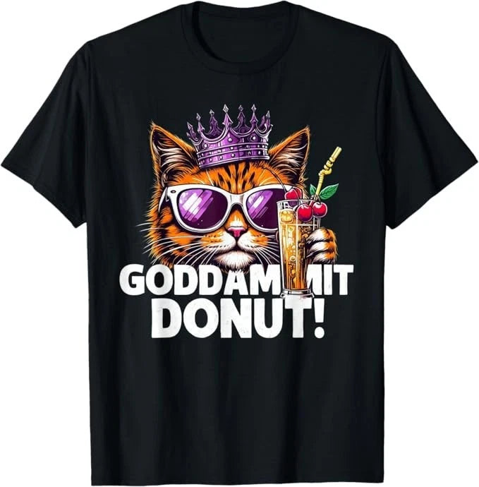 Donut Princess Cat Meme Tee – Kawaii Funny Cartoon Style T-Shirt