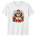 Cute Shih Tzu Dog With Big Womens T-Shirt Dog Breed Pet Animal Mothers Day Gift