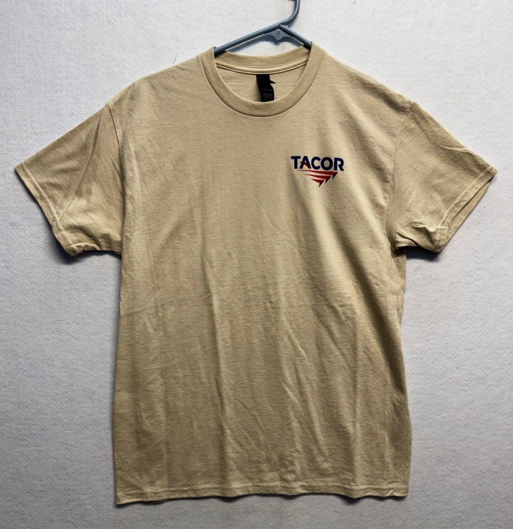 TACOR Beige Short-Sleeve T-Shirt M Gildan DryBlend 50% Cotton/50% Polyester