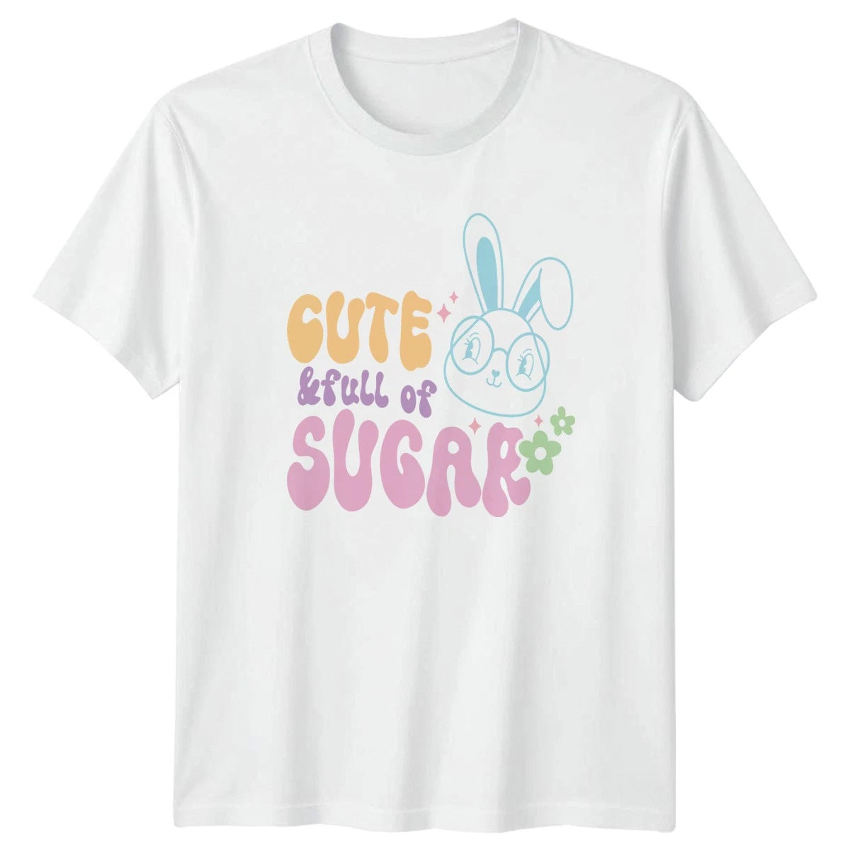 Cute & Full Of Sugar Womens T-Shirt Retro Bunny Easter Gift For Her