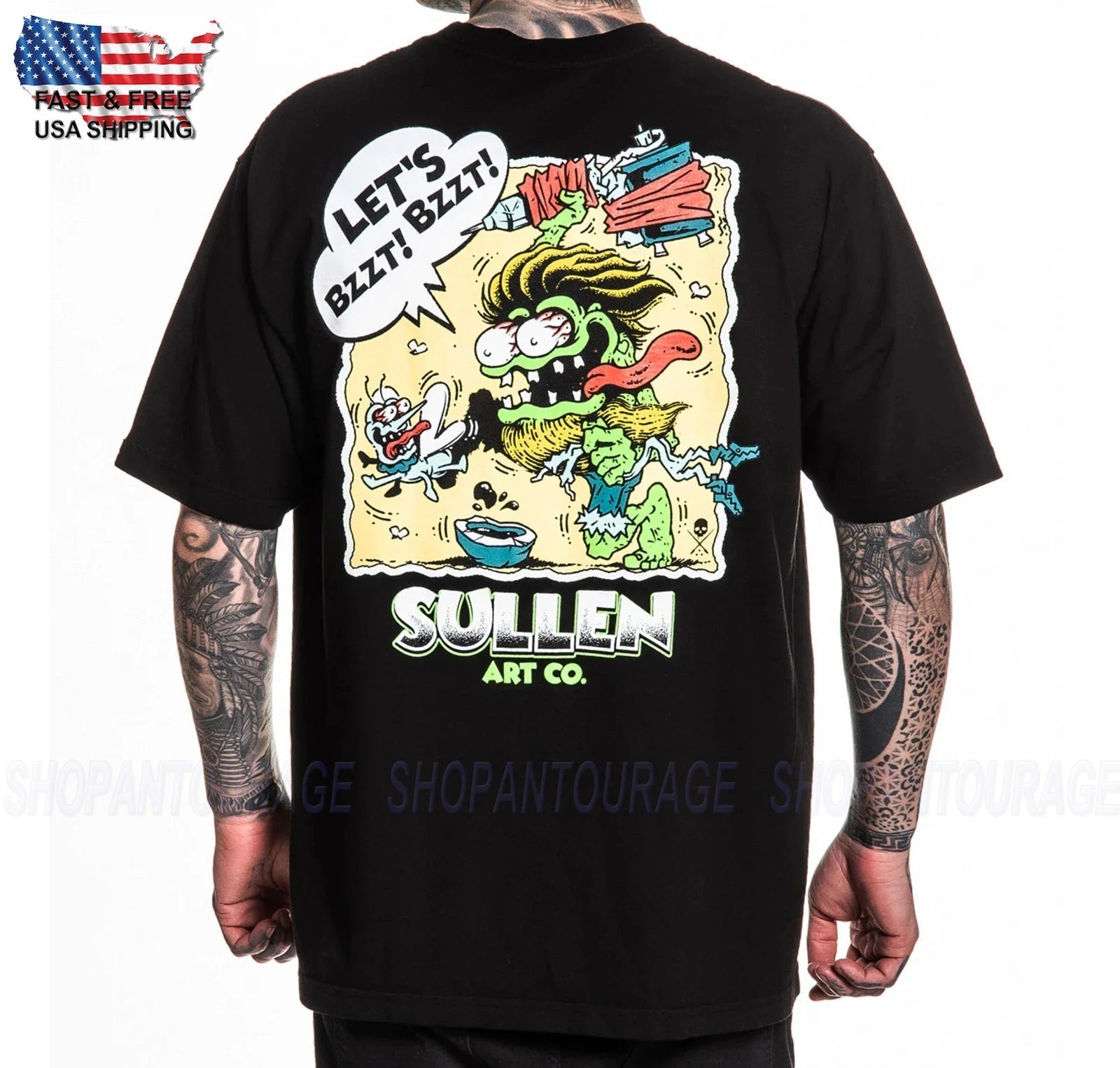 Sullen Art Collective BZZT BZZT 1 Ton Tee SCM8200 New Short Sleeve Men`s T-shirt
