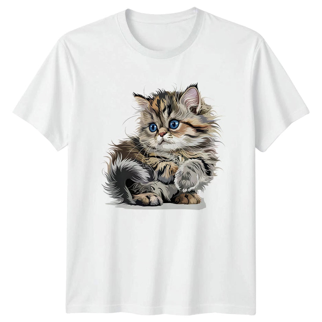 Adorable Fluffy Kitten Easily Distracted T-Shirt Funny Cat Cats Birthday Gift