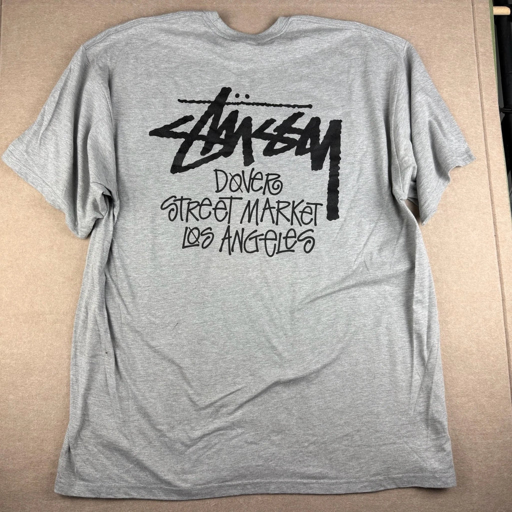 Stussy Dover Street Market LA Shirt Mens 2XL Gray Streetwear Logo Graphic