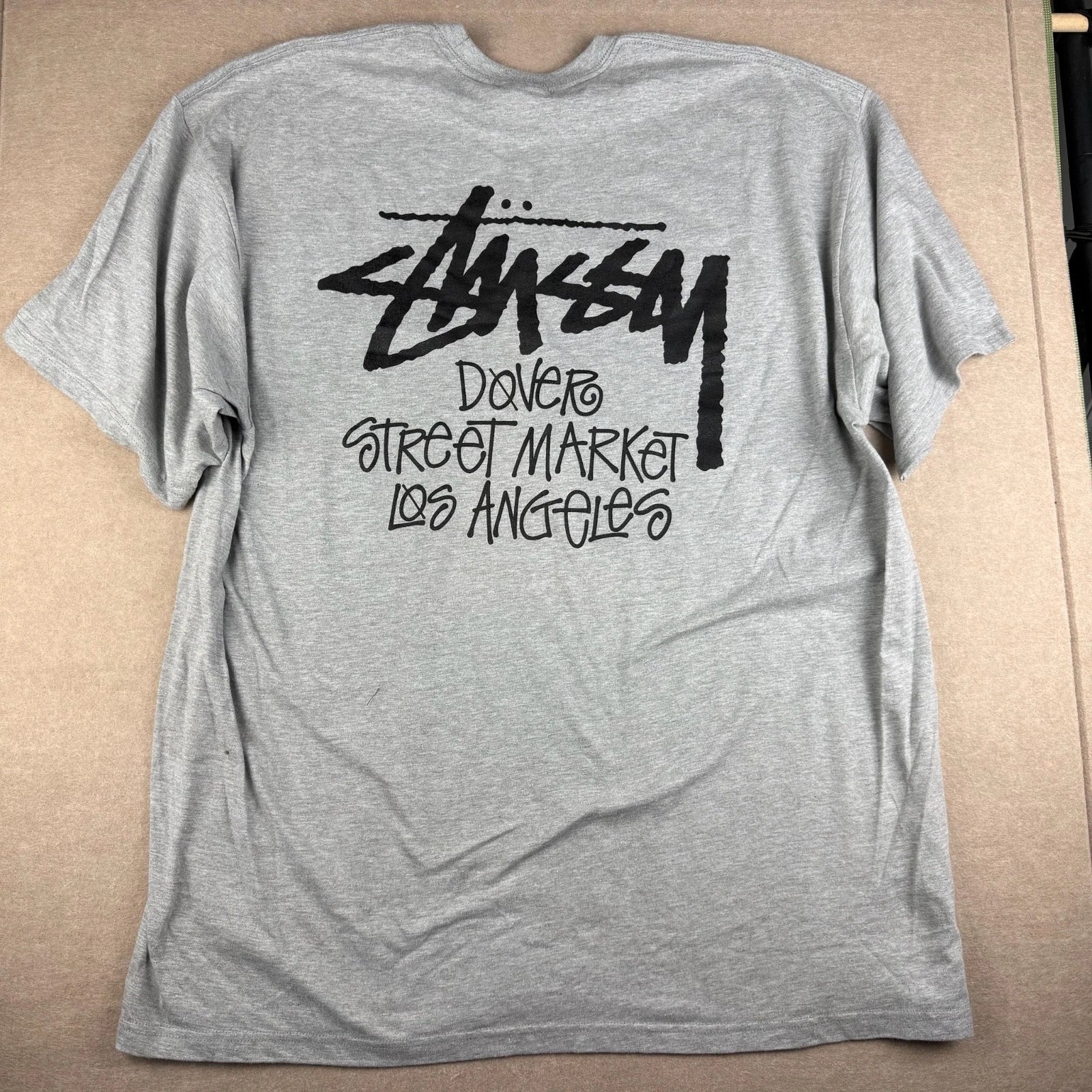 Stussy Dover Street Market LA Shirt Mens 2XL Gray Streetwear Logo Graphic