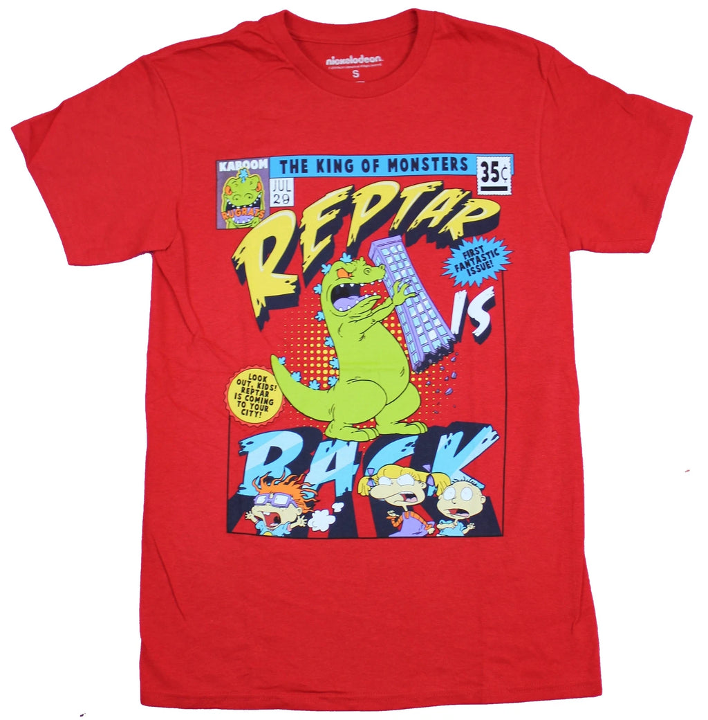 Rugrats Adult New T-Shirt  - Reptar is Back Comic Cover Pic